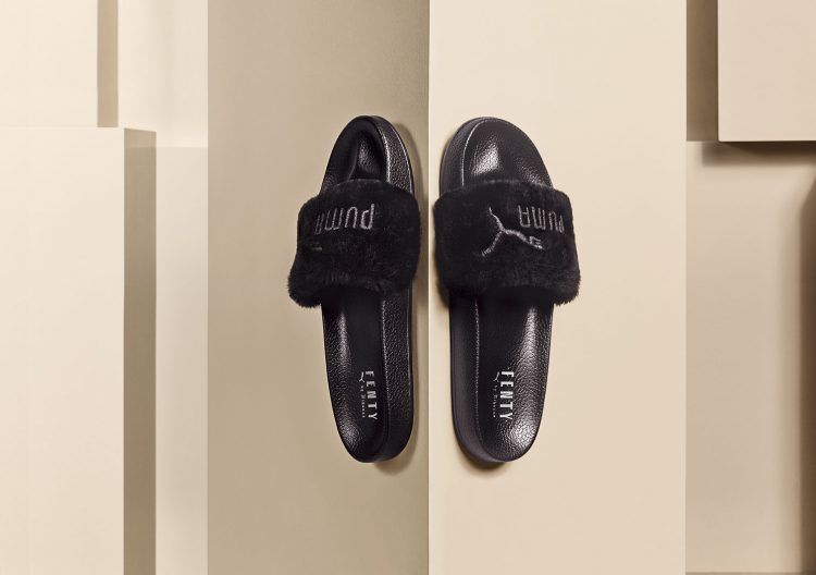 black fenty slides