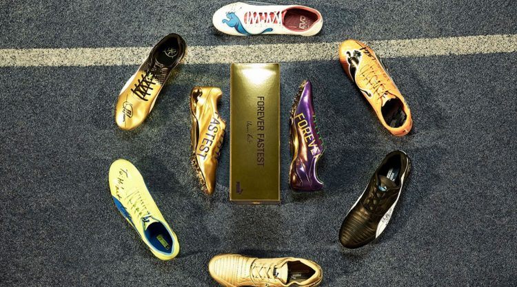 gold puma sprint spikes