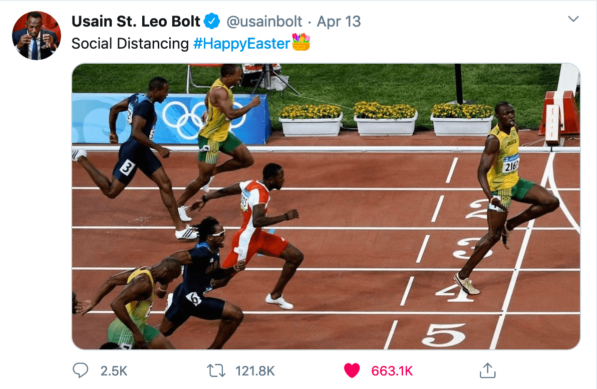 Twitter Usain Bolt Social Distancing